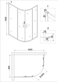 Niagara Душевой уголок Nova 120x80 NG-6621-08 Black – фотография-8